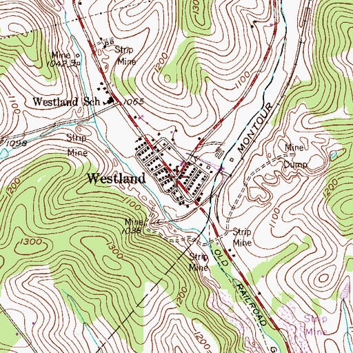 Topographic Map of Westland, PA