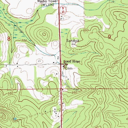 Topographic Map of Good Hope Baptist Church, AL