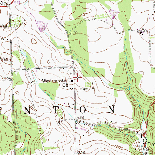 Topographic Map of Westminster Church, PA