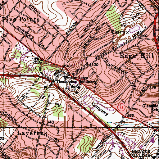 Topographic Map of Westminster Theological Seminary, PA