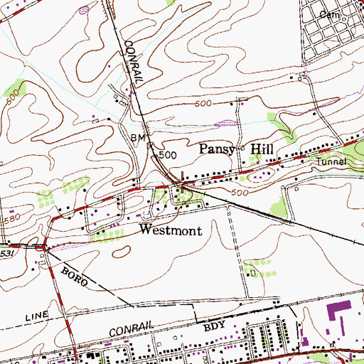 Topographic Map of Westmont, PA