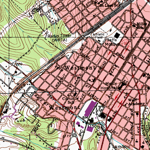 Topographic Map of Westmont, PA