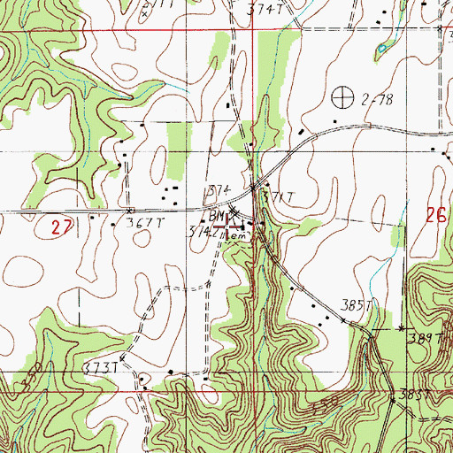 Topographic Map of Good Hope Church, AL