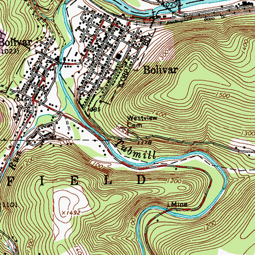 Topographic Map of Westview Cemetery, PA
