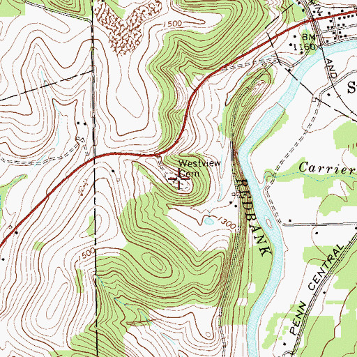 Topographic Map of Westview Cemetery, PA