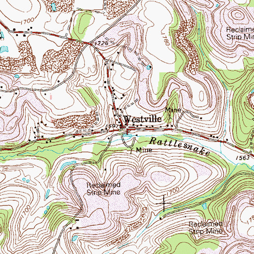 Topographic Map of Westville, PA