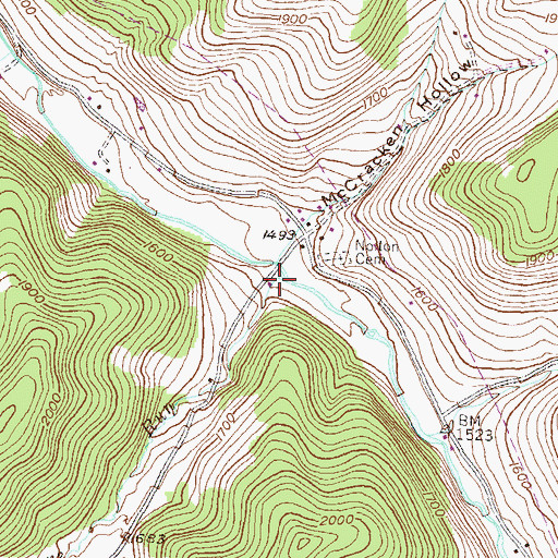 Topographic Map of Wetmore Run, PA