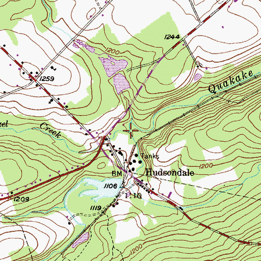 Topographic Map of Wetzel Creek, PA