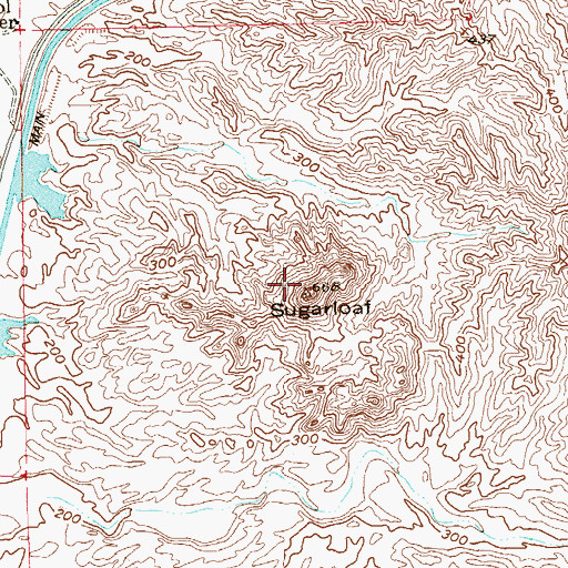 Topographic Map of Sugarloaf, AZ