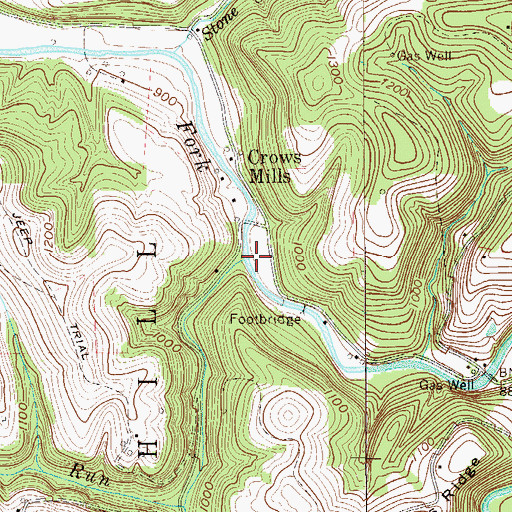 Topographic Map of Wharton Run, PA