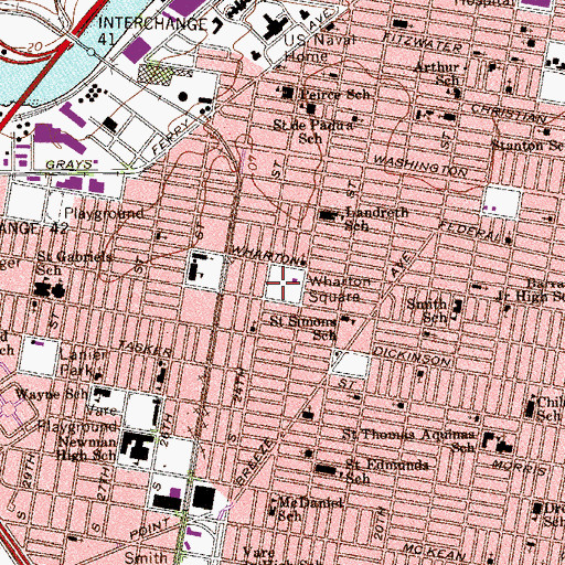 Topographic Map of Wharton Square, PA