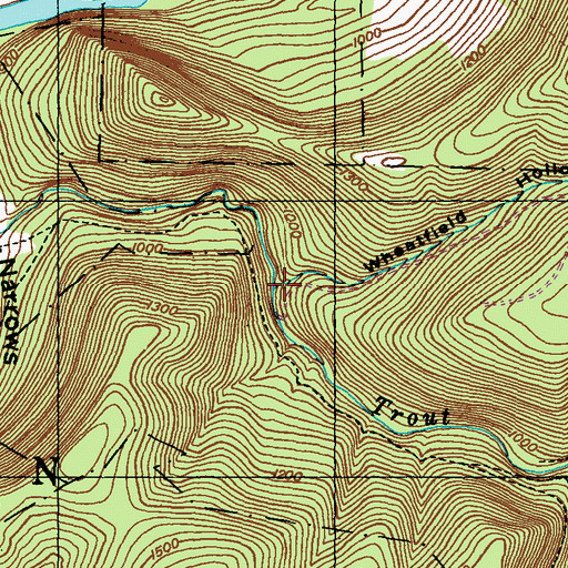 Topographic Map of Wheatfield Hollow, PA