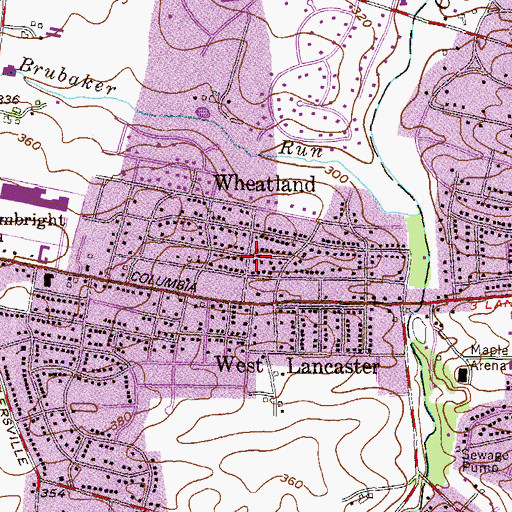 Topographic Map of Wheatland, PA