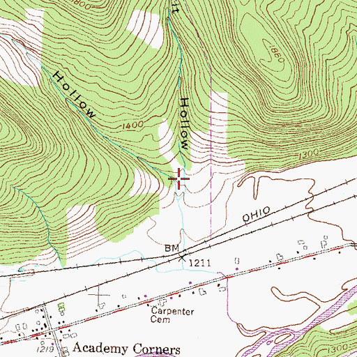 Topographic Map of Wheaton Hollow, PA