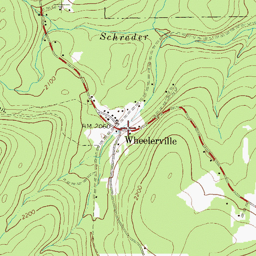 Topographic Map of Wheelerville, PA