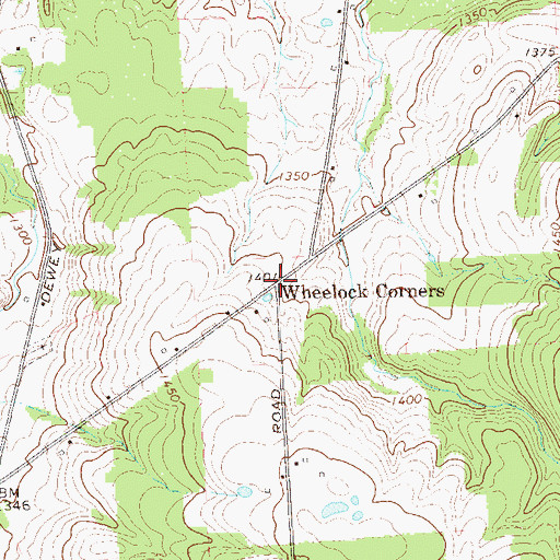 Topographic Map of Wheelock Corners, PA