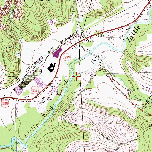 Topographic Map of Whetstone Branch, PA