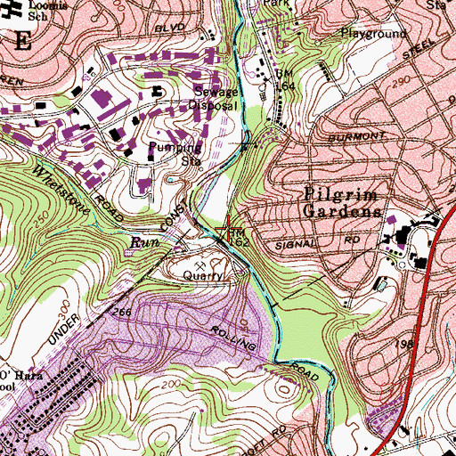 Topographic Map of Whetstone Run, PA