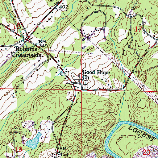 Topographic Map of Good Hope Church, AL