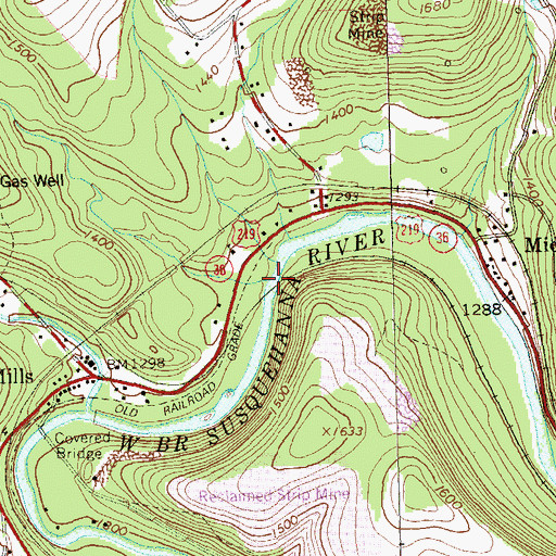 Topographic Map of Whisky Run, PA