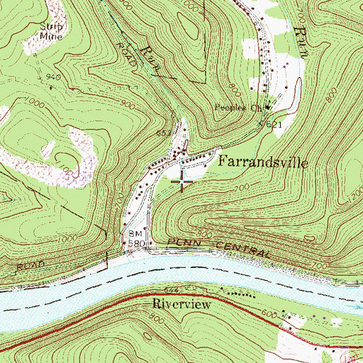 Topographic Map of Whisky Run, PA