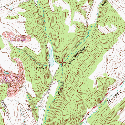 Topographic Map of Whisky Run, PA