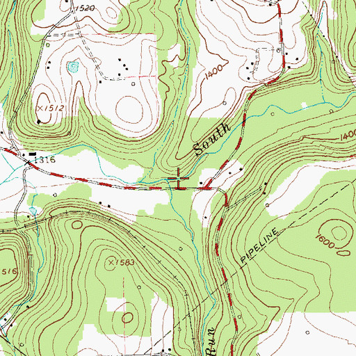 Topographic Map of Whitaker Run, PA