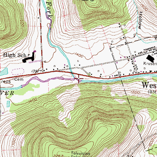 Topographic Map of North Fork Cowanesque River, PA
