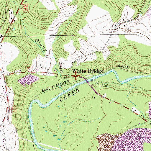 Topographic Map of White Bridge, PA
