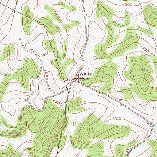 Topographic Map of White Cemetery, PA