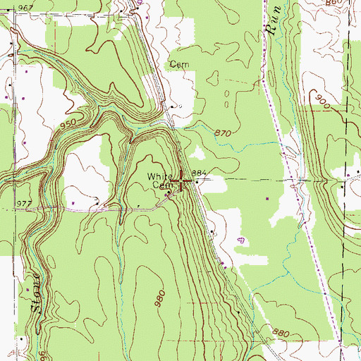 Topographic Map of White Cemetery, PA
