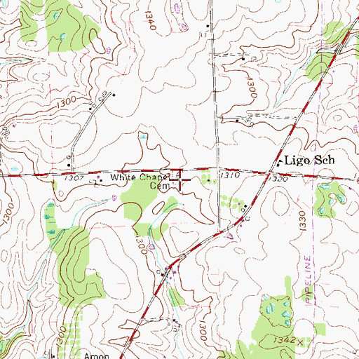 Topographic Map of White Chapel Cemetery, PA
