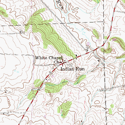 Topographic Map of White Chapel Church, PA