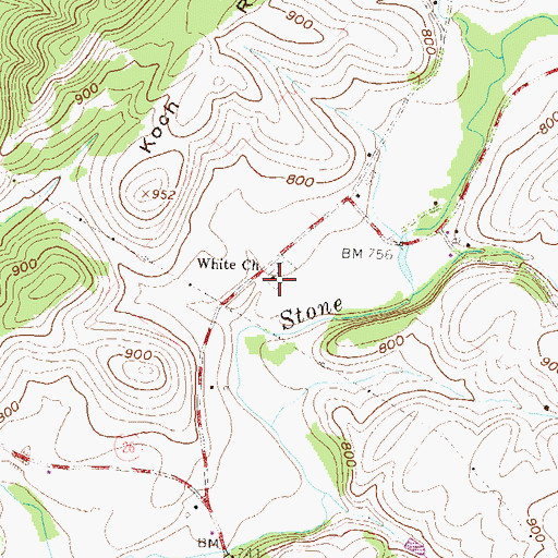 Topographic Map of White Church, PA