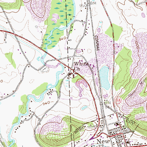 Topographic Map of White Church, PA