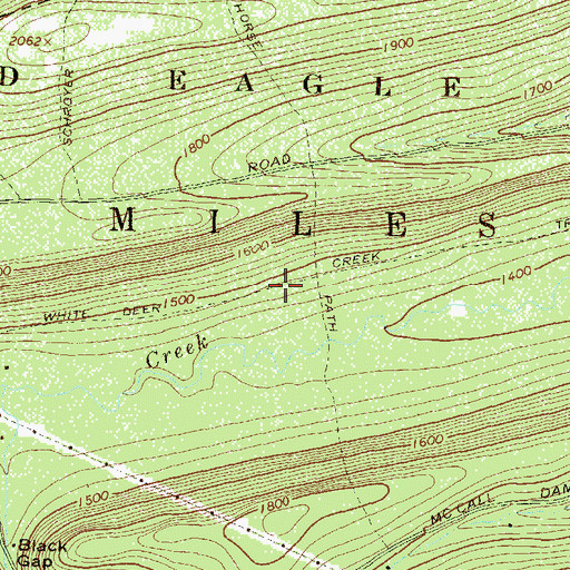 Topographic Map of White Deer Creek Trail, PA