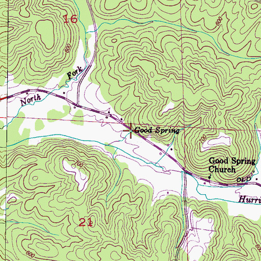 Topographic Map of Good Spring, AL