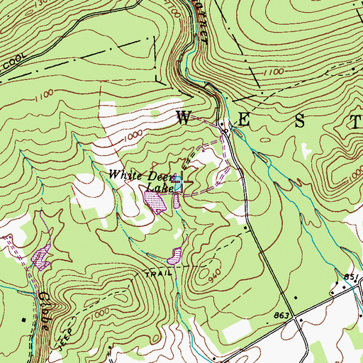 Topographic Map of White Deer Lake, PA