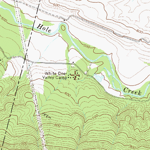 Topographic Map of White Deer Valley Camp, PA