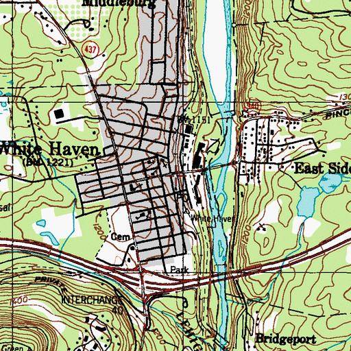 Topographic Map of White Haven, PA