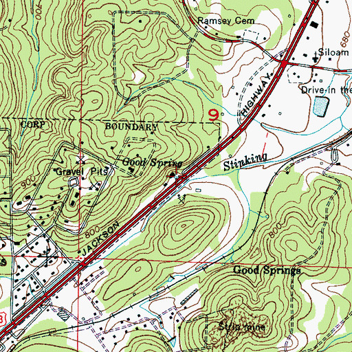 Topographic Map of Good Spring, AL
