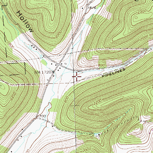 Topographic Map of White Hollow, PA