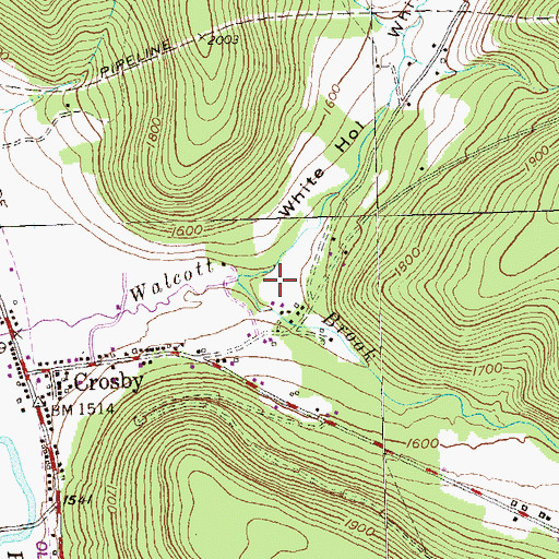 Topographic Map of White Hollow, PA
