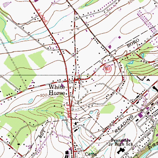 Topographic Map of White Horse, PA