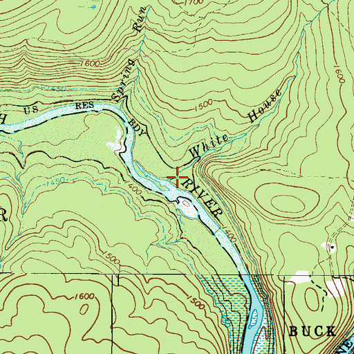 Topographic Map of White House Run, PA