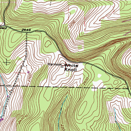 Topographic Map of White Knoll, PA
