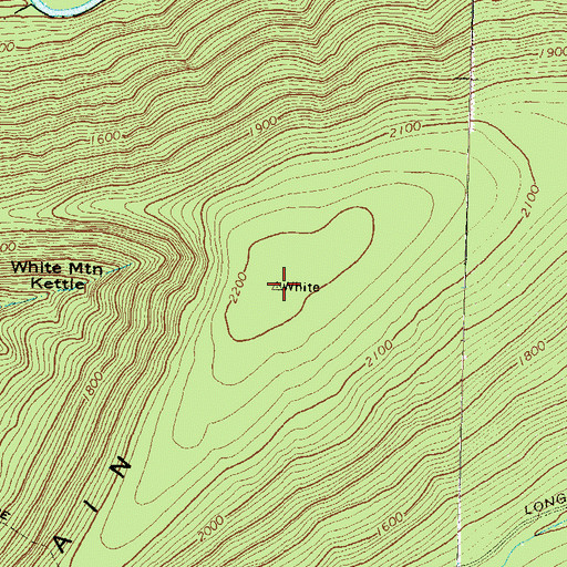 Topographic Map of White Mountain, PA
