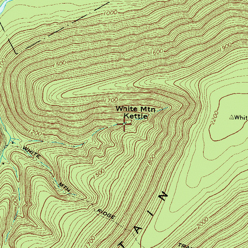 Topographic Map of White Mountain Kettle, PA