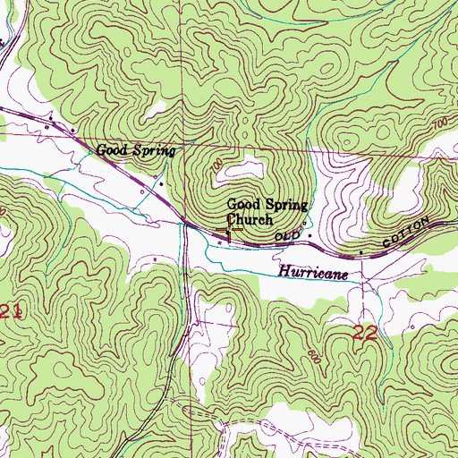 Topographic Map of Good Spring Church, AL