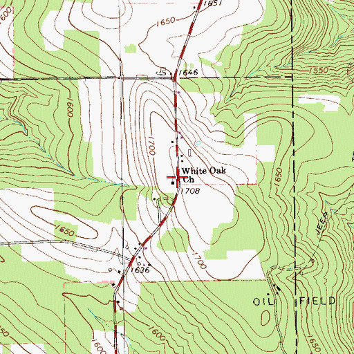 Topographic Map of White Oak Church, PA